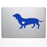 The Decal Guru I Love My Dachshund Decal Vinyl Sticker, 13" MacBook Air, Dark Blue (1479-MAC-13A-DB)