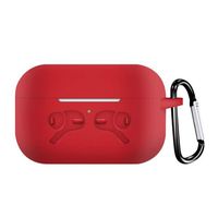 AirPods Pro Case Cover,Lozeguyc [Front LED Visible] Protective Silicone Cover Skin with Keychain for AirPods Pro Wireless Charging Case-Red