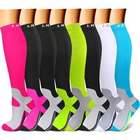 Compression Socks (8 Pairs), 15-20 mmHg is Best Athletic & Medical for Men & Women, Running, Flight, Travel, Nurses, Pregnant - Boost Performance, Blood Circulation & Recovery