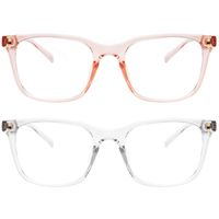 Livho Blue Light Blocking Computer Glasses for Women Men,TR90 Light Weight Frame Anti Eyestrain UV Lens (Transparent+Clear Pink)