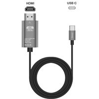 USB C to HDMI Cable(4K@60Hz), Olimp USB Type-C to HDMI Cable Adapter [Thunderbolt 3 Compatible] for MacBook Pro 2018/2017, MacBook Air/iPad Pro 2018, Surface Book 2, Samsung S10, and More, 6.6ft/Black