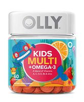 OLLY Kids Multi + Omega 3 Gummy Multivitamin, 30 Day Supply (60 Count), Berry Tangy, Vitamins A, C, D, E, B, Zinc, Omega 3, Chewable Supplement