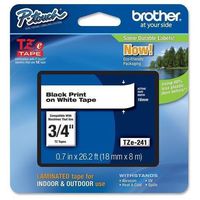 Brother P-Touch PT-19 Label Tape (OEM) 0.47" Black Print on White