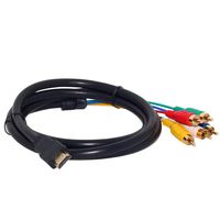 Huangou ❤ RCA Cable 5ft Full HD 1080P HDMI Male to 5 RCA RGB Audio Video AV Component Cable (As Show, 1.5m)