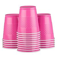 JAM PAPER Bulk Plastic Party Cups - 12 oz - Fuchsia Pink - 200 Glasses/Box