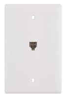 Legrand - Pass & Seymour TPTE1WCC12 Single Gang Modular Telephone Jack with Wall Plate, Four Conductor, White