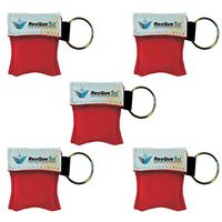CPR Mask Key Chain Kit (5-Pack) - One-Way Valve and Face Mask by ResQue1st