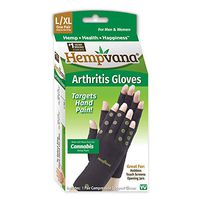 Hempvana Arthritis Compression Gloves - Fingerless Gloves Made with Cannabis Hemp Plant Fibers - Support for Wrist & Hands (L/XL)