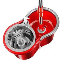 Broom and Dustpan With Long Handle Telescopic Upri Rotating mop - stainless steel lazy mop, household absorbent mop (Size : There are three mop heads)