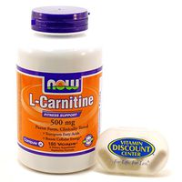 Bundle – 2 Items : 1 Bottle of L-Carnitine 500 mg by Now Foods 180 Capsules and 1 VDC Pill Box