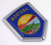 Montana MT USA State Flag Car Chrome Emblem Decal Sticker Bike Laptop Boat 3dd Sticker Badge