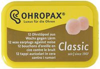Ohropax Reusable Wax/Cotton Ear Plugs - 12 Count with Clear Carrying Case