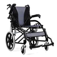 Transport Wheelchair Portable Wheelchair Folding Lightweight Handrail Can Be Used For Elderly Disabled Trolleys Small Elderly Travel Scooter Hand-Propelled Walkers Can Bear 120kg Attendant Wheelchairs