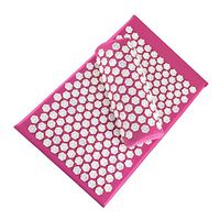 ASDY Lotus Acupuncture Mat Massage Yoga Mats Fitness Massage Cushion Acupuncture Massage Mat Acupressure Mat and Pillow Set Pin Pad,Pink