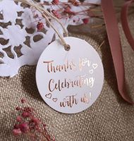 Thank You Gift Tags, Rose Gold Foil, 30 Pack, Thanks for Celebrating with Us, Party Hearts Collection (Rose Gold Tags Round Circle 2)