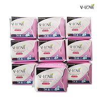 VLOVE Hypoallergenic Daily Maxi Pads for Women with Wings, Patented Negative ion Strip, Herbal Scented-100Count(Pack of 10)