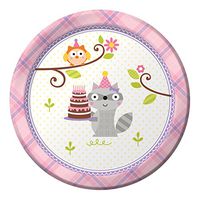 Creative Converting 8 Count Paper Dessert Plates, Happi Woodland-Girl - 415671
