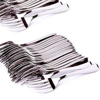 SimpleHomeCo. Premium Mini Plastic Forks for Appetizers - 500 Count 4 Inches - Stainless Steel Finished, Silver, Disposable - Perfect for Tastings and Desserts