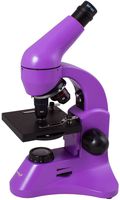 Levenhuk Rainbow 50L Plus Amethyst Student Microscope (64-1280x Magnification, Metal Body, Glass Optics) with Experiment Kit and Case