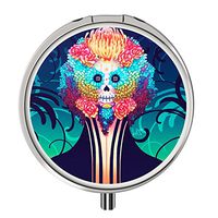 Pill Cases Metal,Custom Round Medecine Case Medecine Bottle Mini Travel Pill Vitamin Decorative Box Case Holder