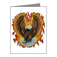 Note Card Eagle with Flames