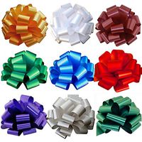 Large Assorted Gift Pull Bows - 9" Wide, Set of 9, Red, Green, Blue, White, Bows for Gifts, Christmas Presents, Boxing Day, Hanukkah, Birthday, Gift Baskets, Easter