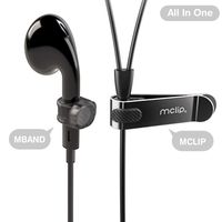 Mband2 Pack of Mband Mclip Holder 04 Black Transparent - Tangle-Free Soft Neckband Cord at Work Managing Easy Hold Cable Managment