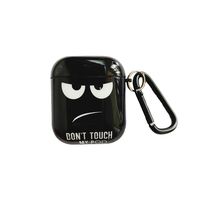 Silicon Don't Touch My Pod Case Cute Cartoon Earphone Protect Cover Skin for Airpods 1/2 Charging Box
