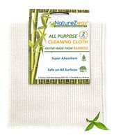 NatureZway Bamboo Cleaning Cloth 12 x 14 | 2-Pack | Natural Bamboo Rayon | Gentle, Soft, Durable | Easy Care & Machine Washable | Environmentally Friendly Product | Single