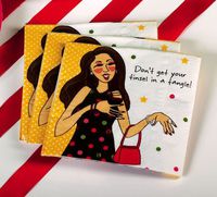 Cocktail Size Paper Napkin,Under the Mistletoe