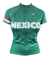 Mexico Cycling Jersey Collection (Mexican Flag, Dia De Los Muertos Sugar Skulls Cycling Apparel (Women's Mexico, Small)