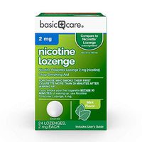 Basic Care Nicotine Polacrilex Lozenge, 2 mg (nicotine), Stop Smoking Aid, Mint Flavor, 24 Count