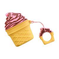 AutumnFall Creative Summer Ice Cream Shape Silicone Anti-Lost Protective Cover Skin Case for Apple AirPods 2 Charging Case (C)