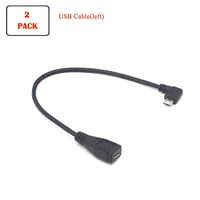 Micro USB Extension Cable, 2-Pack 90 Degree Micro-B Male to Female Extension Cable, Data Transferring Cable Suitable for Samsung, HTC, Huawei, Sony and More