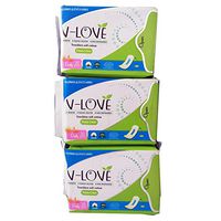 VLOVE All Natural Wingless Cotton Pantiliners Wrapped with Patented Negative ion Strip, Herbal Scented-90Count (Pack of 3)
