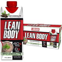 Lean Body Ready-to-Drink Mint Chocolate Protein Shake, 40g Protein, Whey Blend, 0 Sugar, Gluten Free, 22 Vitamins & Minerals,  (Recyclable Carton & Lid - Pack of 12) LABRADA