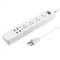 Renogy Multi Function Smart Power Strip 3A 15W Output with 4 Outlets 4 USB Ports and 6 Ft Power Cord Extension White for Home Office and Travelling