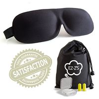 EZ-Z's Sleep Mask & Earplugs - Contoured and Comfortable, Luxury Memory Foam Eye mask - for Sleeping During Travel, Shift Work, Meditation, Migraines, Insomnia