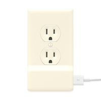SnapPower USB Charger Outlet Wall Plate Cover - No Batteries Or Wires - Installs In Seconds - (Duplex, Light Almond) (1 Pack)