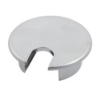 Home Mart Wiring hole cap Round type cable hole cover Metal silver tone cable hole cover 35 mm diameter