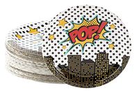 Disposable Plates - 80-Count Paper Plates, Superhero Party Supplies for Appetizer, Lunch, Dinner, and Dessert, 9 x 9 Inches