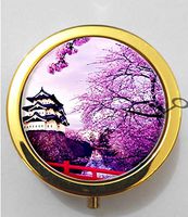 BlackKey Pink Sakura Japanese Cherry Blossom 3-Compartment Decorative Pocket Gift Box Case Organizer for Pill, Color 2 -838