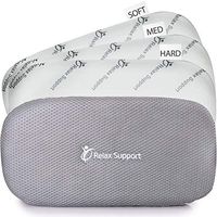 Lumbar Roll Support Pillow RS5 Relax Support - Back Support Cushion Foam Posture Corrector for Car Office Plane - Only Back Pillow w/Multiple Inserts for 6 Customized Firmness Levels