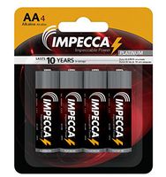 IMPECCA Double A Batteries (4 Pack) High Performance 1.5 Volt AA Alkaline Battery LR6 Non Rechargeable for Everyday Clocks Remotes Games Controllers Toys & Electronics