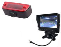 HD Waterproof IR Night Vision Rear View Backup Third Brake Light Camera for 2010-2017 Nissan NV200, NV 1500 2500 3500 + 7 inch HD Reverse Rear View Mirror Monitor