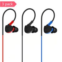 Geeboy Waterproof Sweatproof Earbuds for Gym Running Sport Headphones Wholesale 3 Pack in-Ear Mic 3.5mm Electronics Wired Headsets