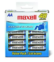 Maxell 723443 Ready-to-go Long Lasting and Reliable Alkaline Battery AA Cell 48-Pack with High Compatibility