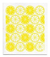 Trendy Tripper Swedish Dishcloth Sponge Cloth - Citrus Lemon or Lime or Orange Slices (Yellow)