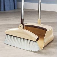 KIRA Long Handled Dustpan Broom and Dustpan Set 180° Bendable Non-Stick Hair Beveled Design 3mm Thick Baffle Combination Broom Fully Toothed Comb Vertical Storage Floor Broom Set
