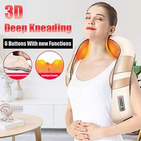 Back and Neck Massager with Heat Electric Neck and Shoulder Massager Deep Tissue 3D Kneading Massager for Neck and Back (Beige)